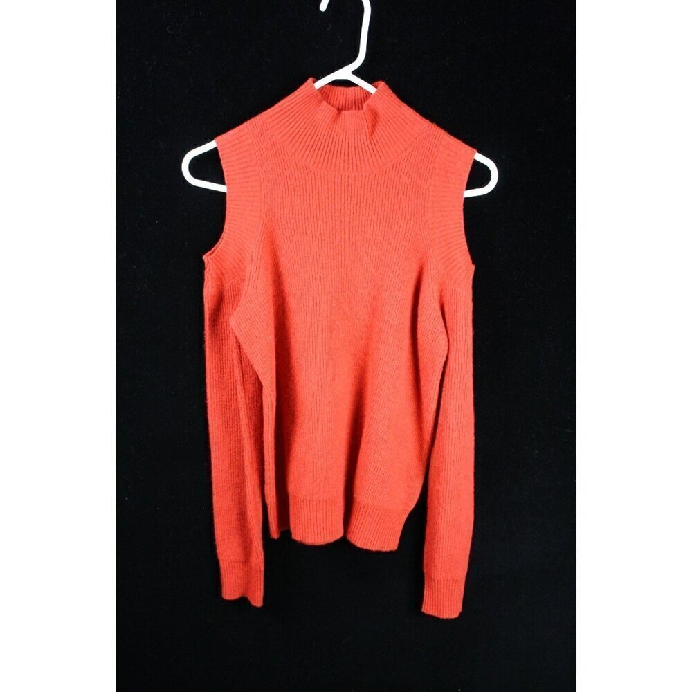Rebecca Minkoff Red Cold Shoulder Sweater XS Women's Knit Pullover Soft & Warm